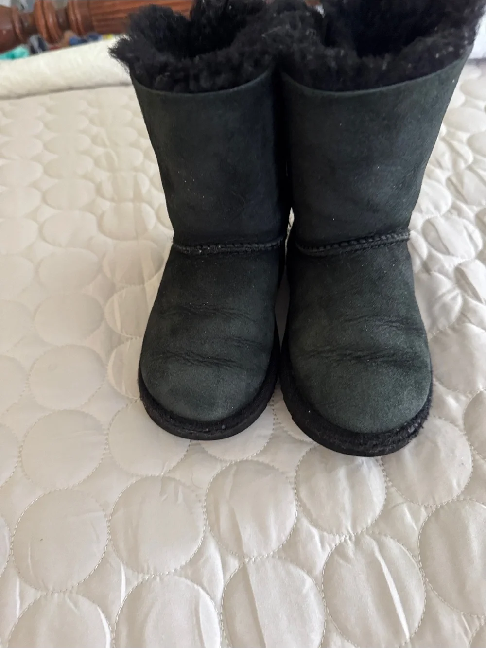 UGG Black Bailey Bow Shearling Boots